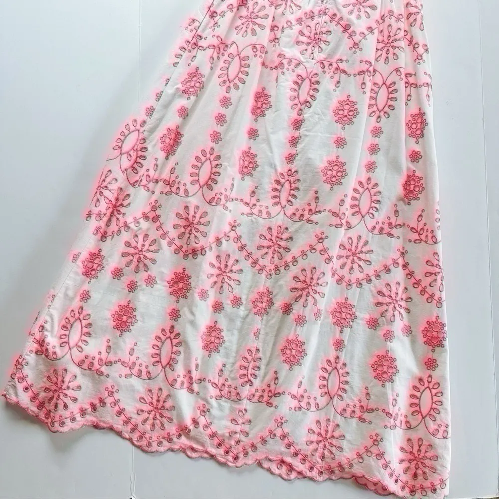 NEW Lilly Pulitzer Lillyanne Midi Dress Karmic Coral Neon Cotton Eyelet Size 00 - Image 11