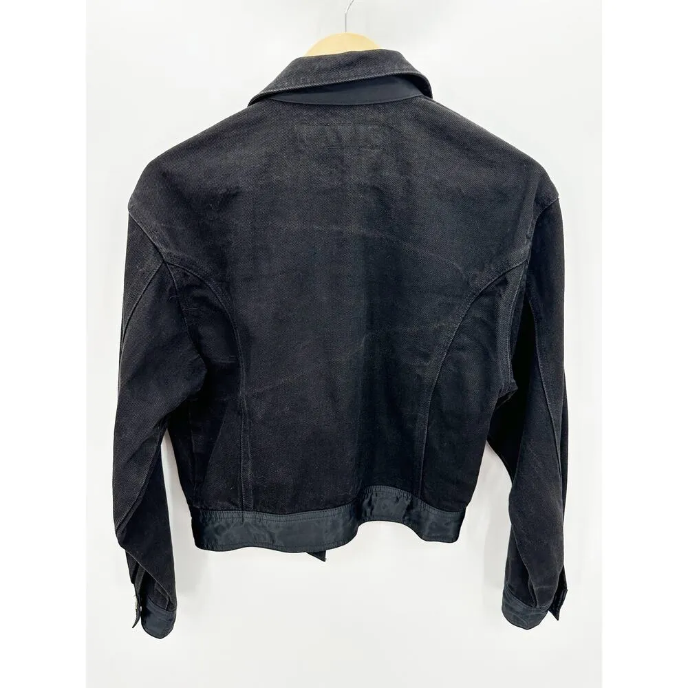 Georges Marciano Black Denim Button Down Jean Jacket Women's Size Small S - Image 2