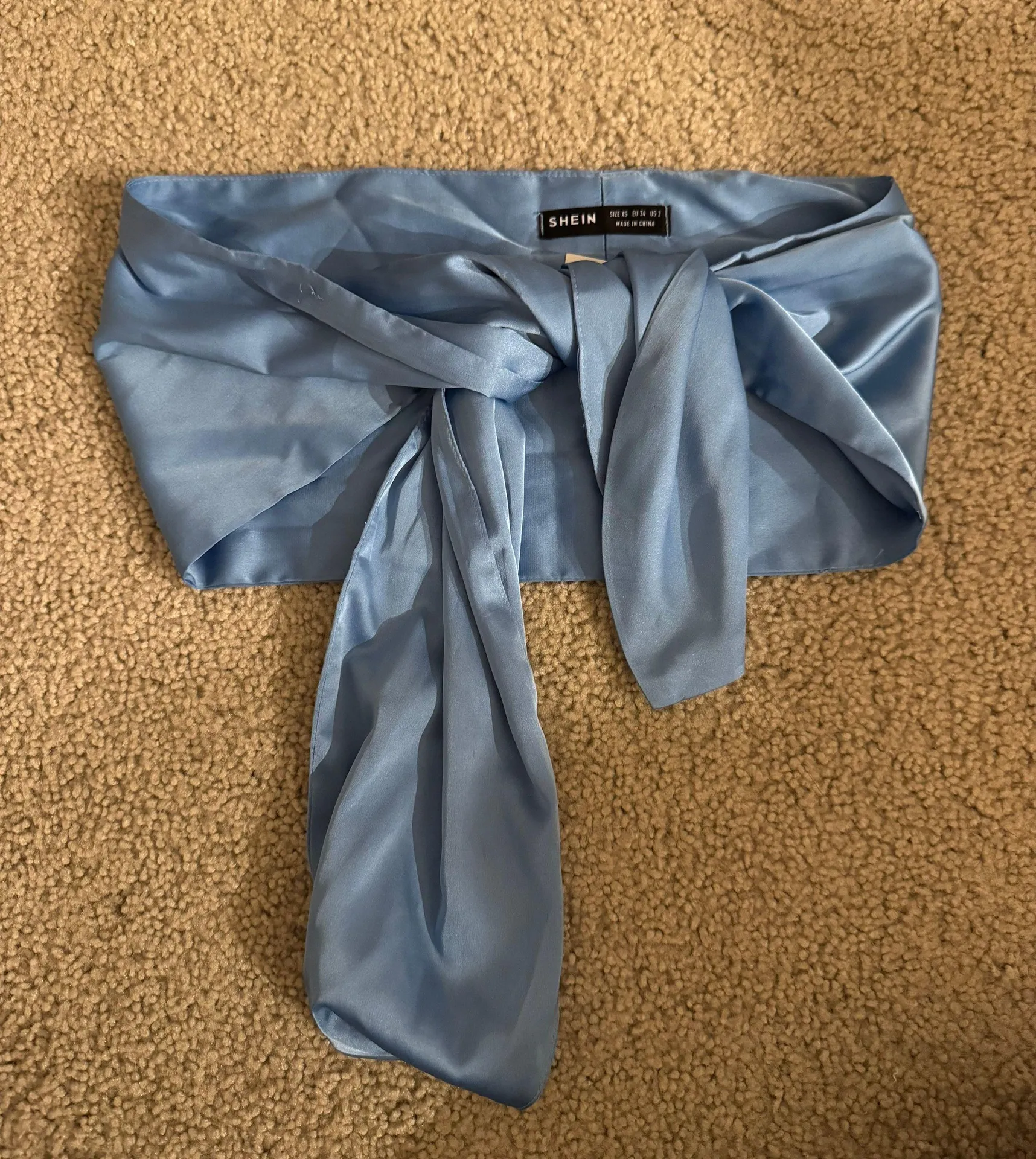 Satin Blue Tie Top - Image 2