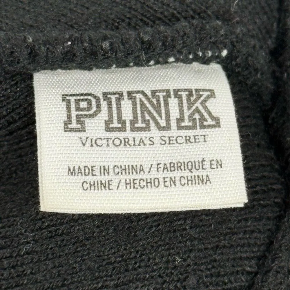 PINK Victoria's Secret Women’s Pom Pom Knit Hat Green Red Black White OS - Image 5