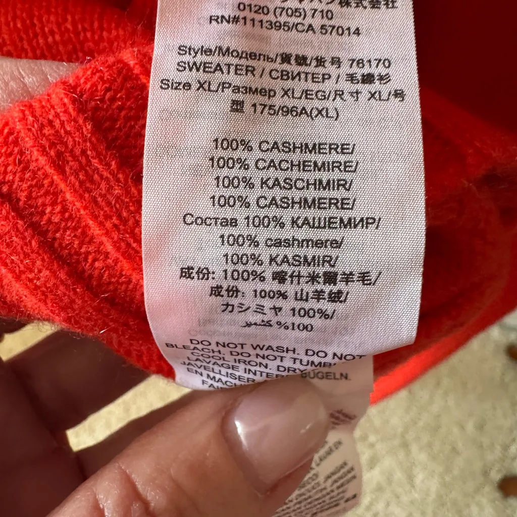 Tory Burch 100% Cashmere Turtleneck Sweater in Red - Image 4