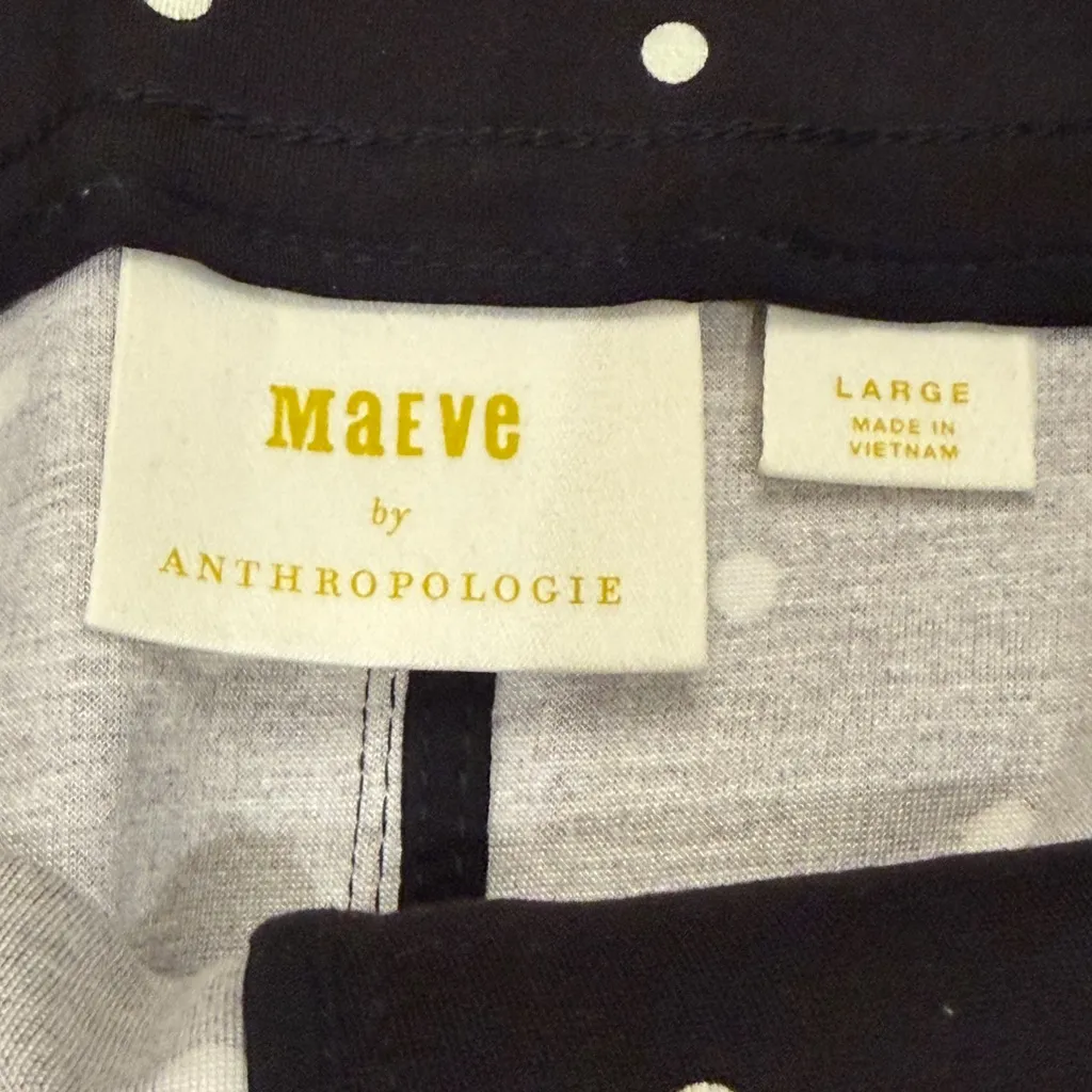 Maeve Anthropologie Colette Black and White Polka Dot Pencil Skirt Size Large - Image 5