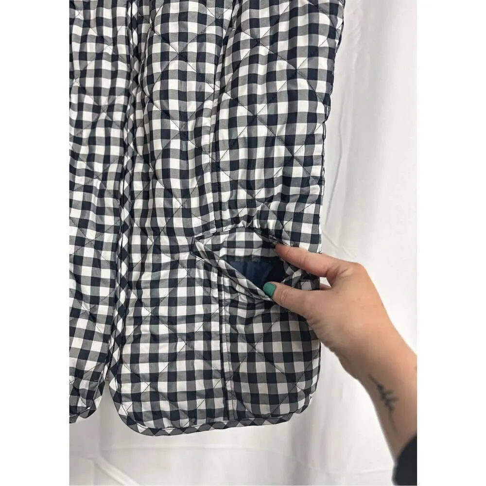 Talbots navy and white checkered vest - Image 10