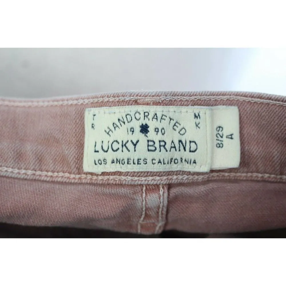 Lucky Brand Womens Pink Denim Regular Fit Casual Skinny Jeans Size 8/29 - Image 6
