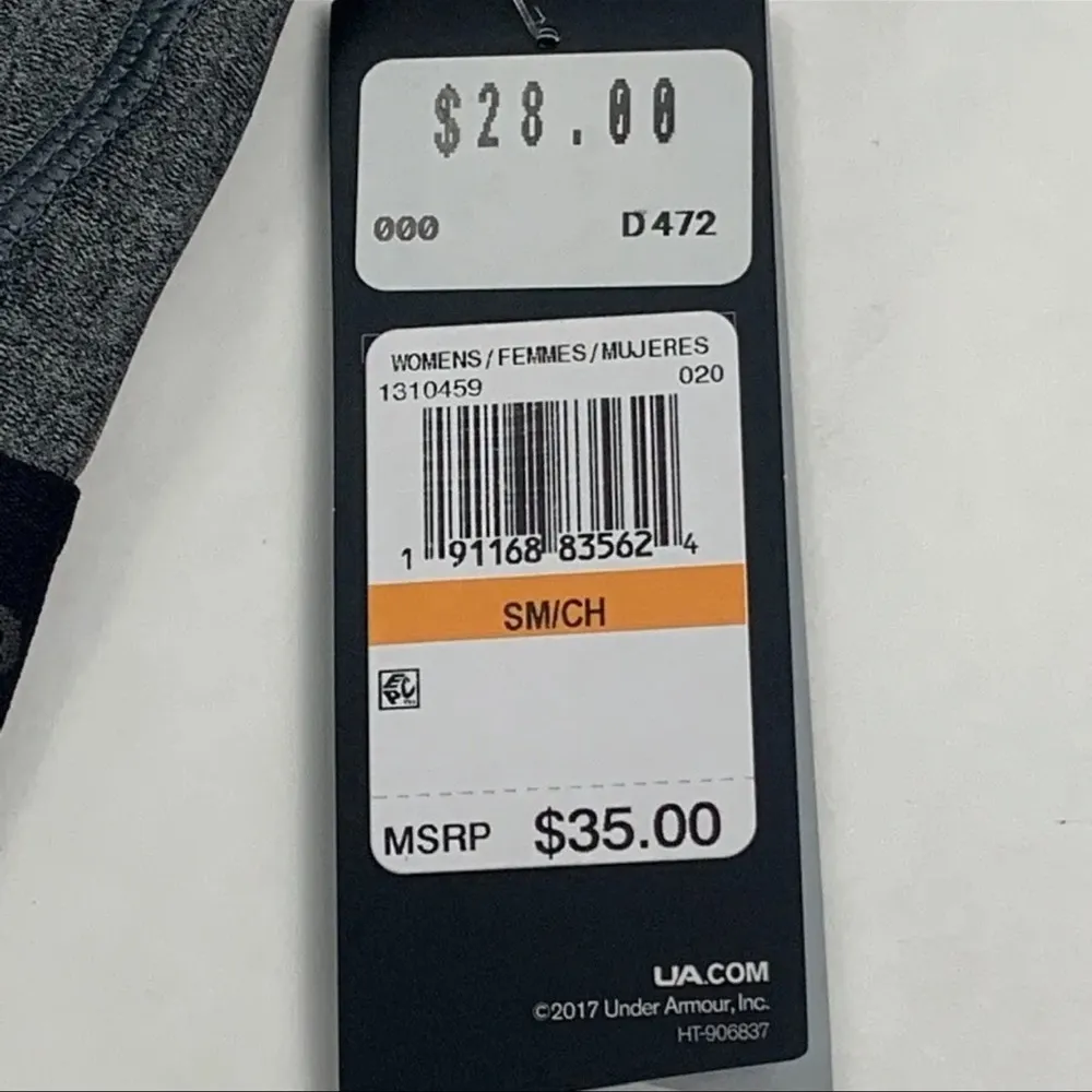 NEW Under Armour Mid Impact Sports Bra Athletic Active Compression Black Grey - Image 9