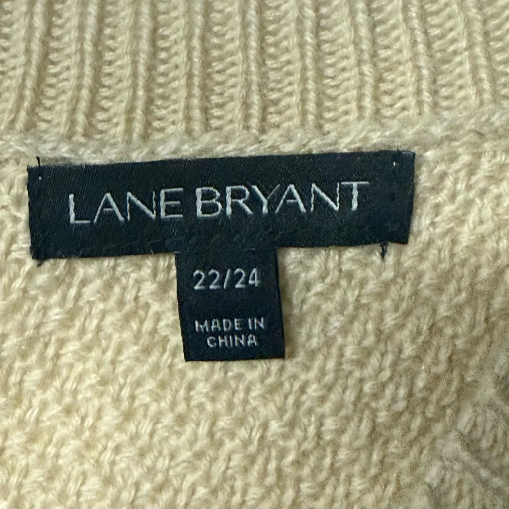 Lane Bryant Sweater Women Plus 22/24 Cable Knit Open Shoulder Long Sleeve Winter - Image 2