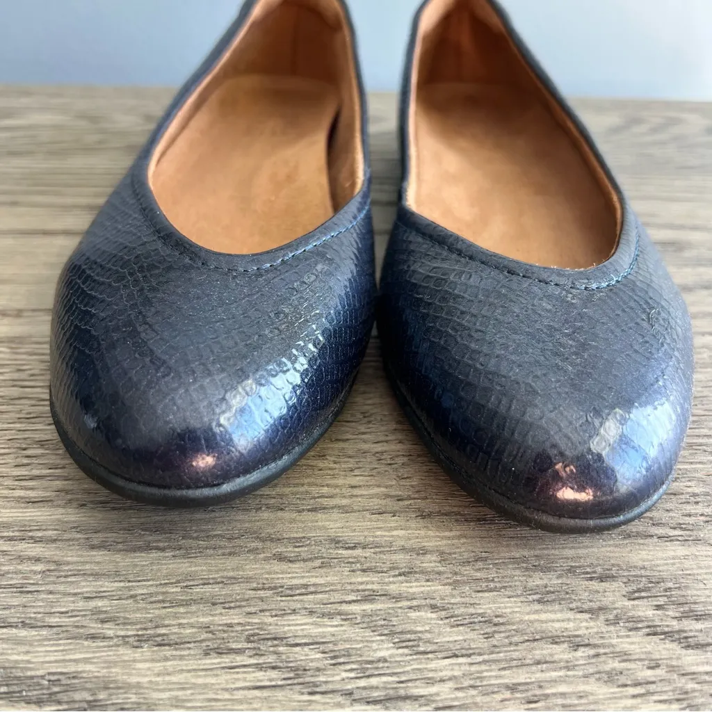 Naturalizer Vivienne Flat Midnight Blue Faux Leather Size 9 1/2 Ballet Flats - Image 4