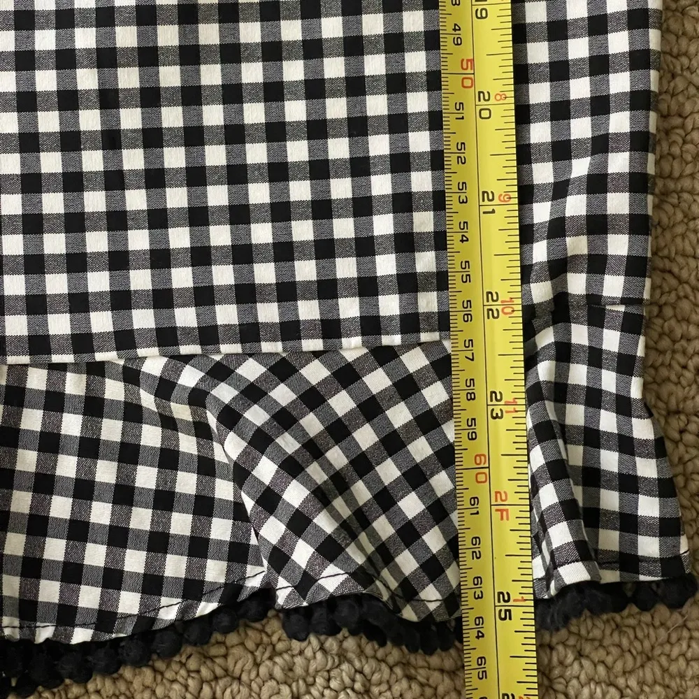 Christopher & Banks Ruffle Gingham Skirt in Black and White - Image 6