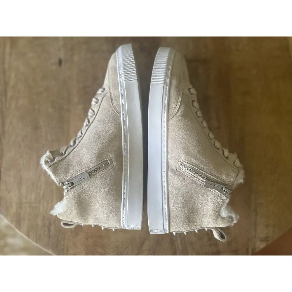 J/Slides NYC Pink Men’s US 8.5 /Unisex EU 42 Shearling Lined High Top Sneakers - Image 8