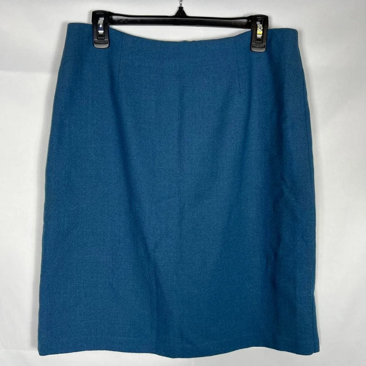 Vintage Alanni by Donny Brook 100% Wool Pencil Skirt Blue Size 12 - Image 2