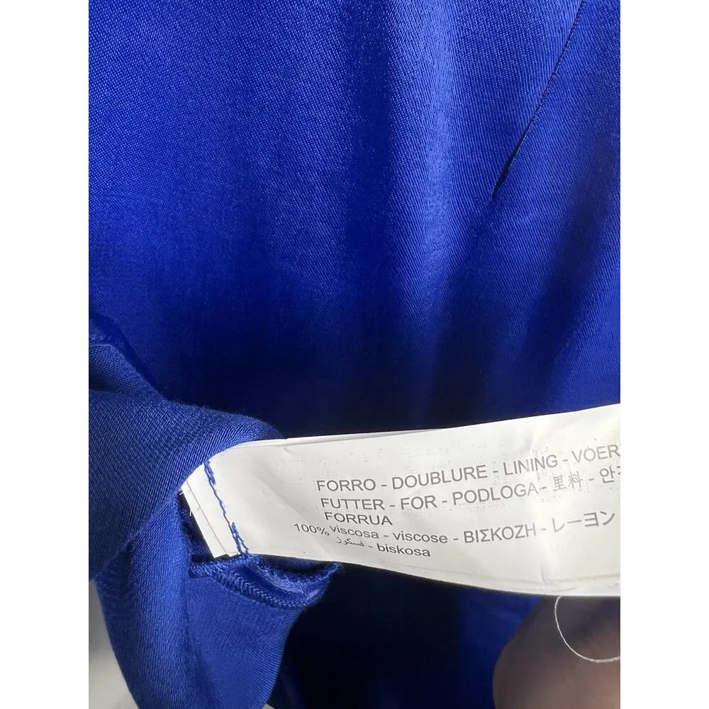 Zara Blue Satin Tie Backless Mini Dress Small - Image 4