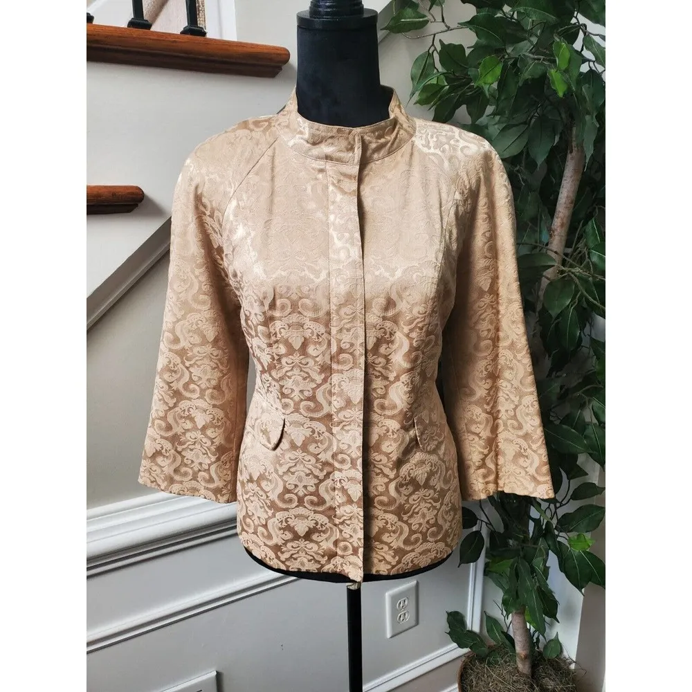 David Brooks Women's Cream Floral Cotton Long Sleeve Collared Casual jacket M Size M - Image 11