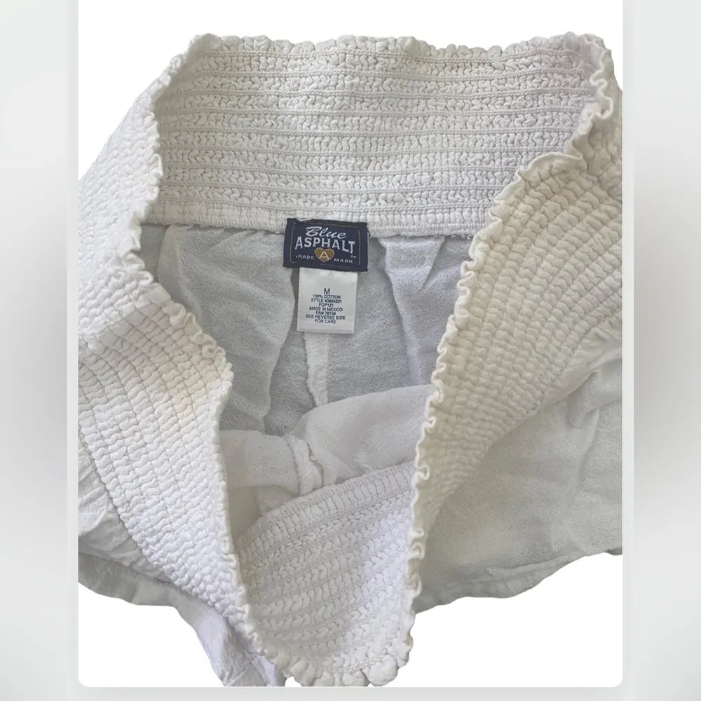 Y2K BLUE ASPHALT Wet Seal White Smocked Swimsuit Cover Up Low Rise Shorts Size undefined - Image 4