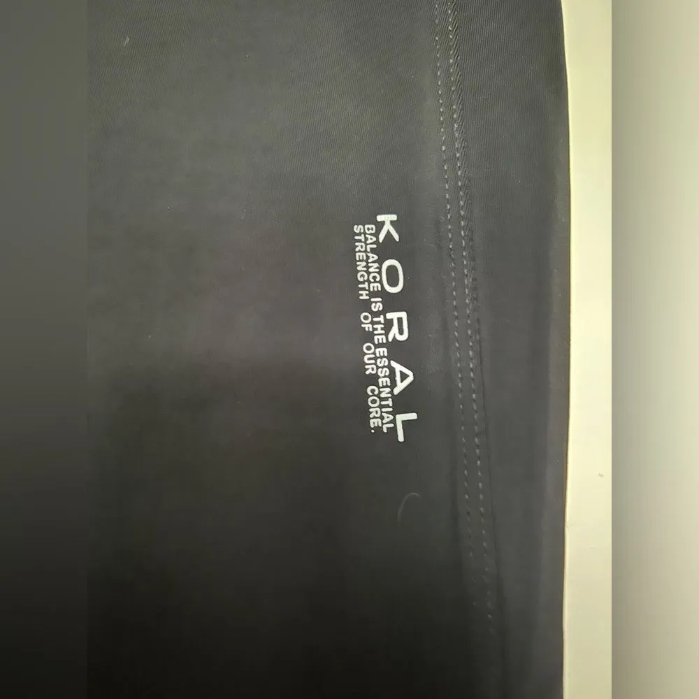 Koral Black Leggings -‎ Sheer Leg Detail, Size Small, Raw Hem - Image 3