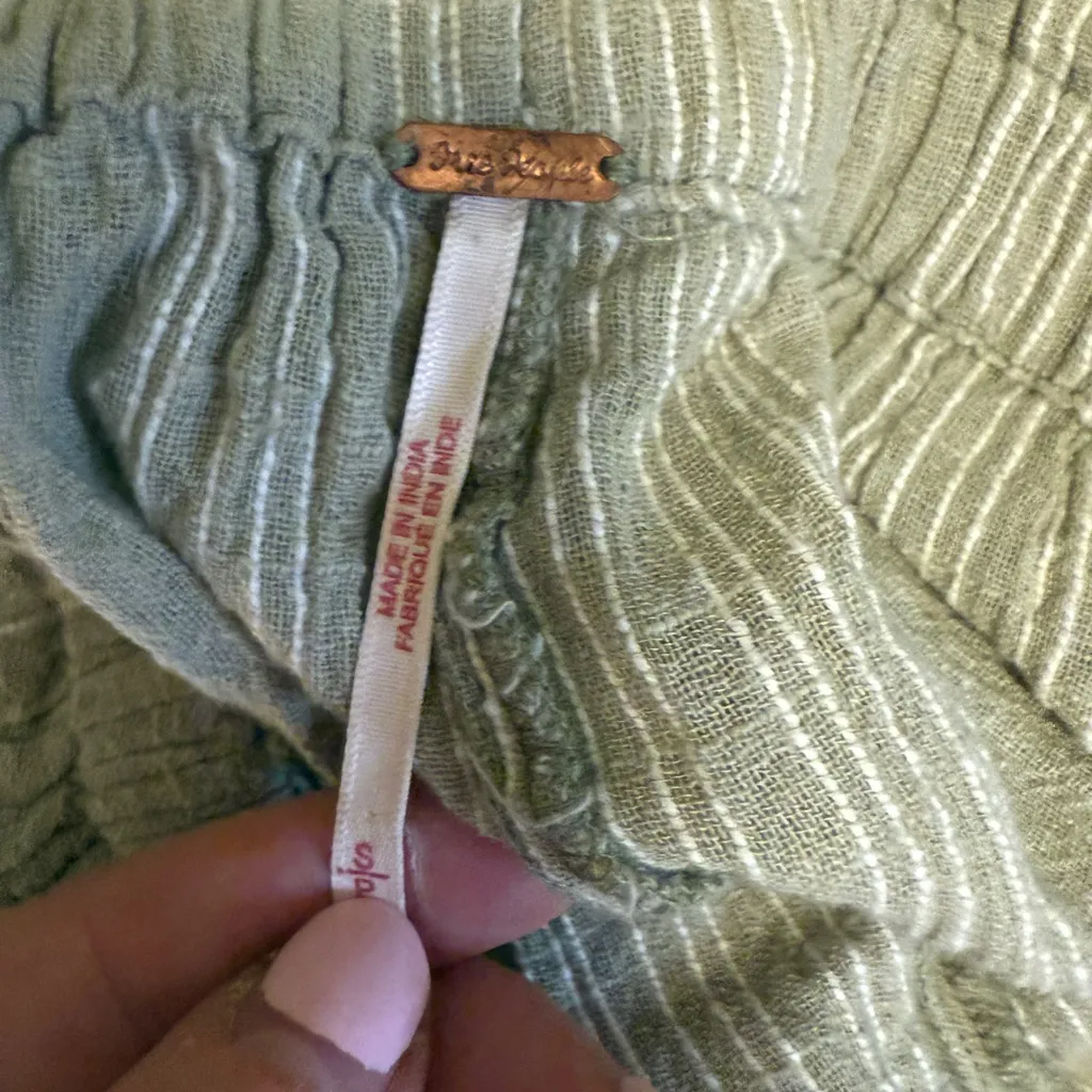 Free People Semi Sweet Cropped Pants in Sage Combo Super High Rise Small - Image 10