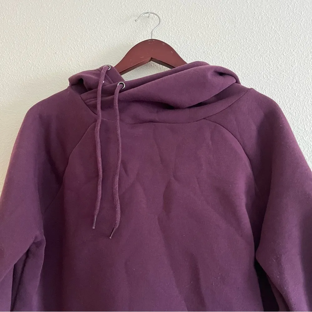Women's Zenana Purple / Wine Cowl Neck Hoodie Size Medium - Image 9