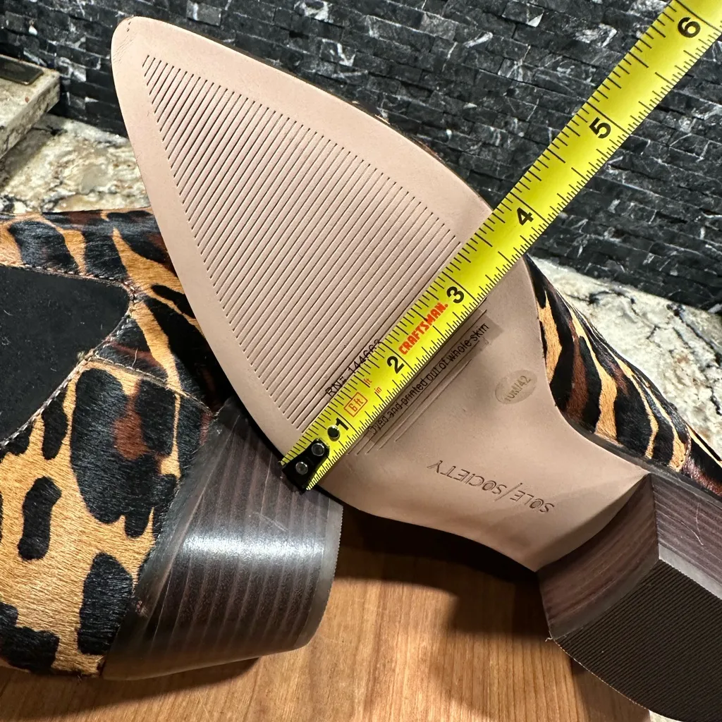Sole Society Lilianna Leopard Ankle Boot New Bootie Size 10 Calf Hair - Image 10