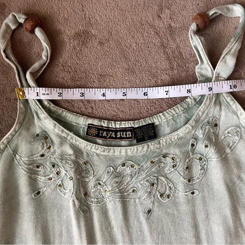 Mint Green Small Sundress Boho Chic Costal Cowgirl - Image 9