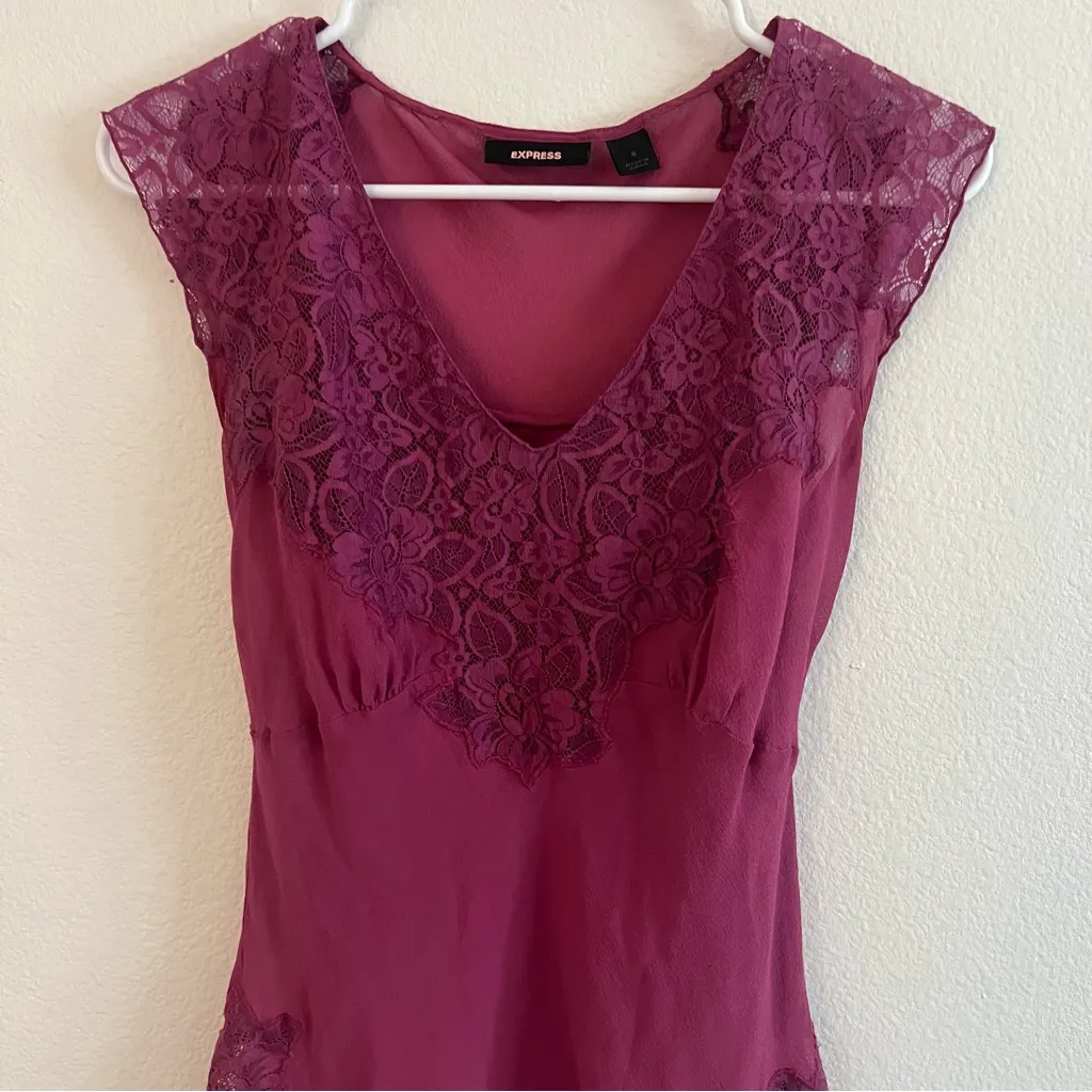 Vintage Express Silk plum/magenta tank top lined - Image 3