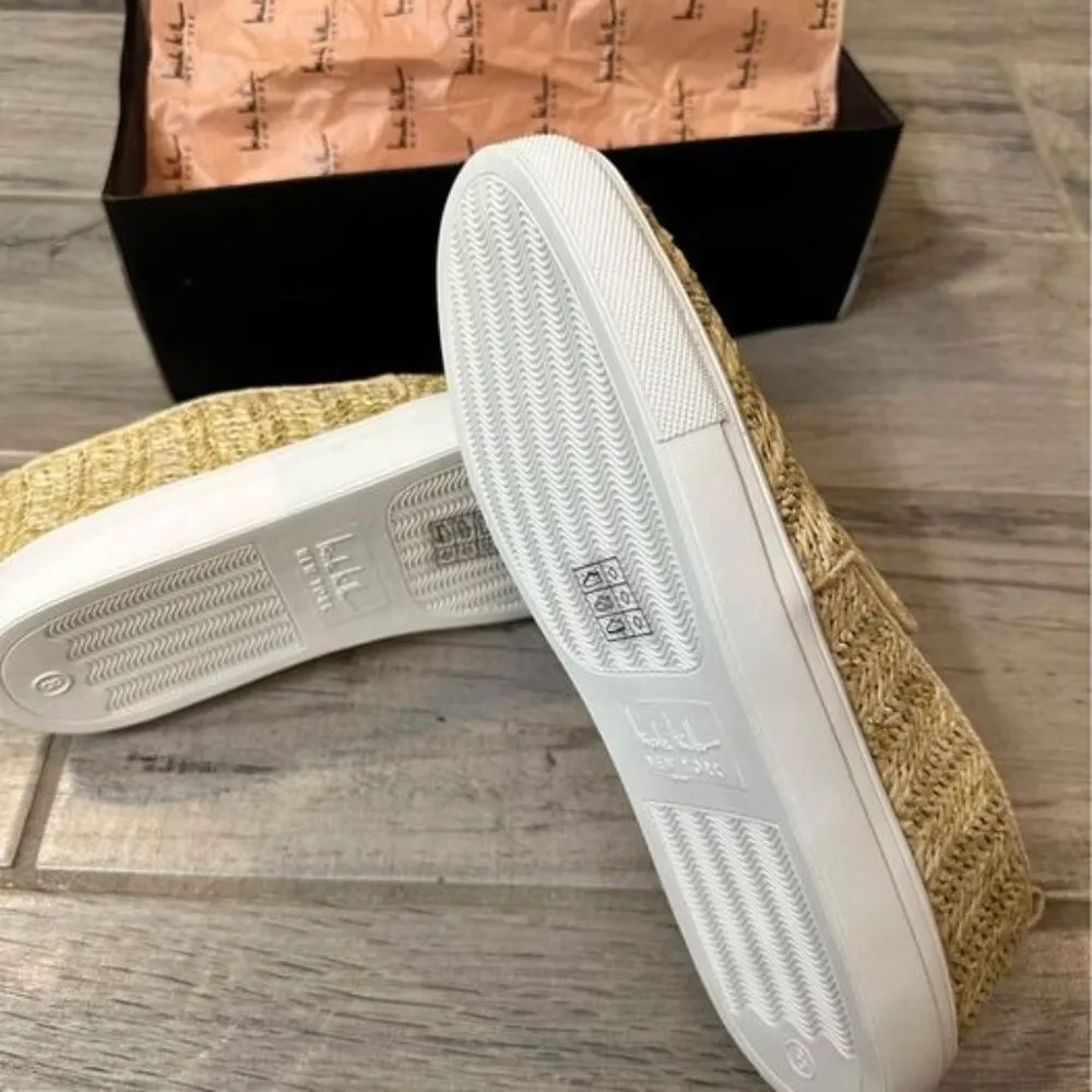 new: NICOLE MILLER New York Tonnille Woven Straw Slip-On Sneakers (Size 8) - Image 2