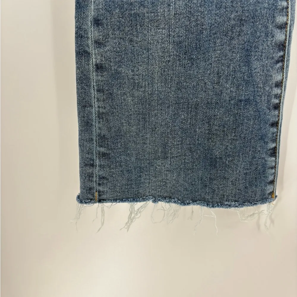 Dear John Boutique Blue front Stretch Beaded Trim Pocket Jeanne Flare Jeans 27 - Image 6