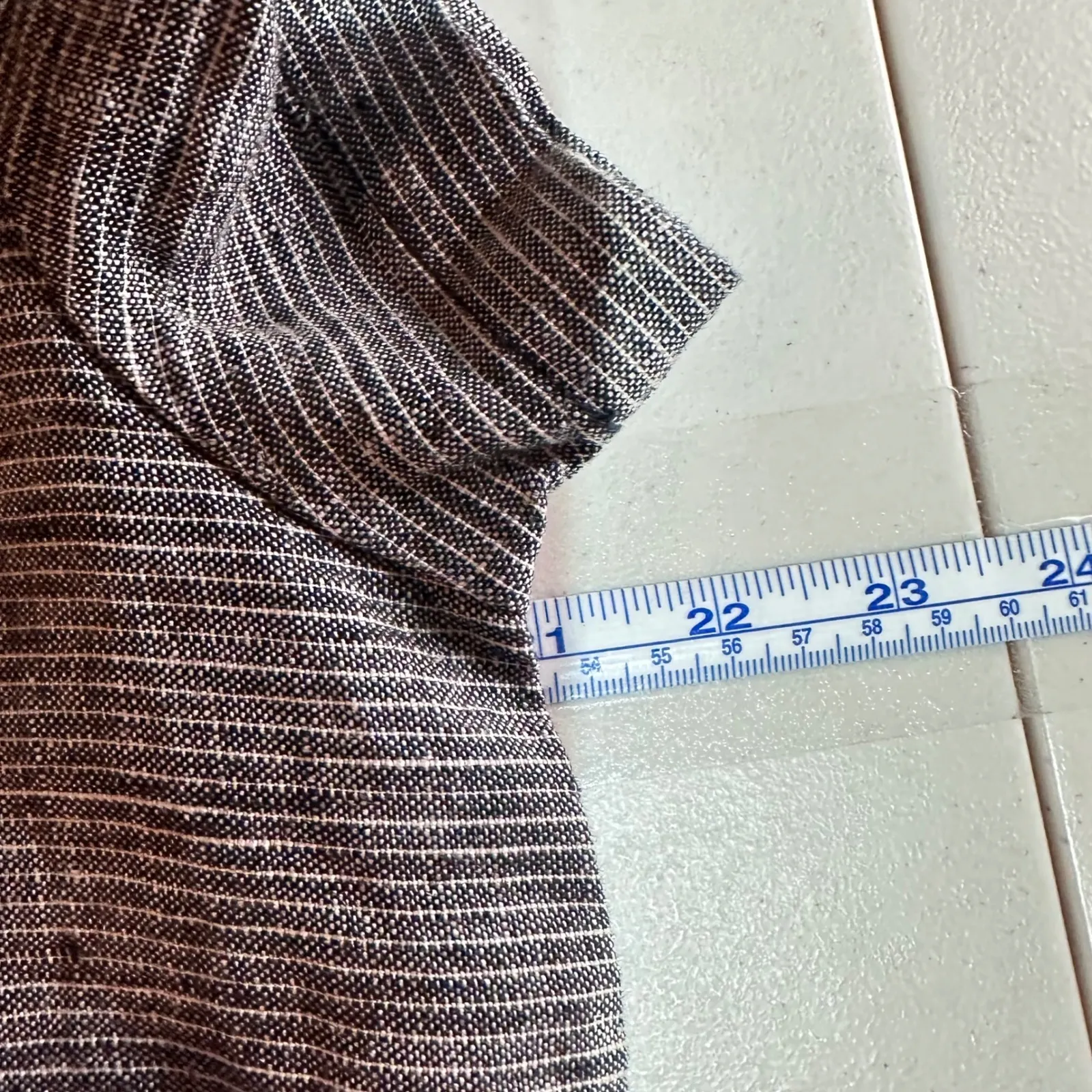 Garnet Hill‎ Linen Striped Tunic Shift Dress Size 10 Short Sleeve Drop Waist - Image 10