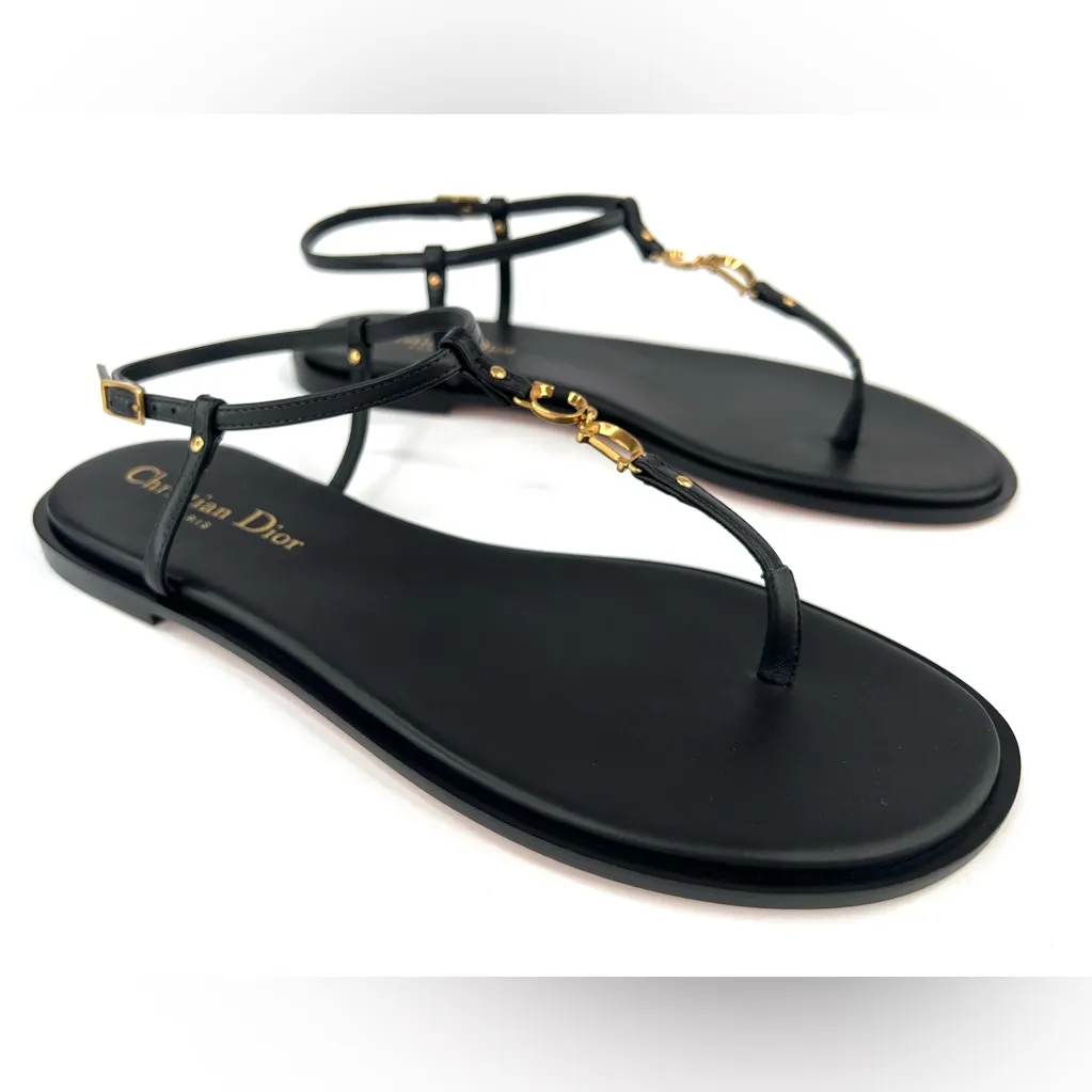 Dior  C'est Dior Thong Sandals Christian Dior Logo CD Leather Flats Size EU 38 - Image 6
