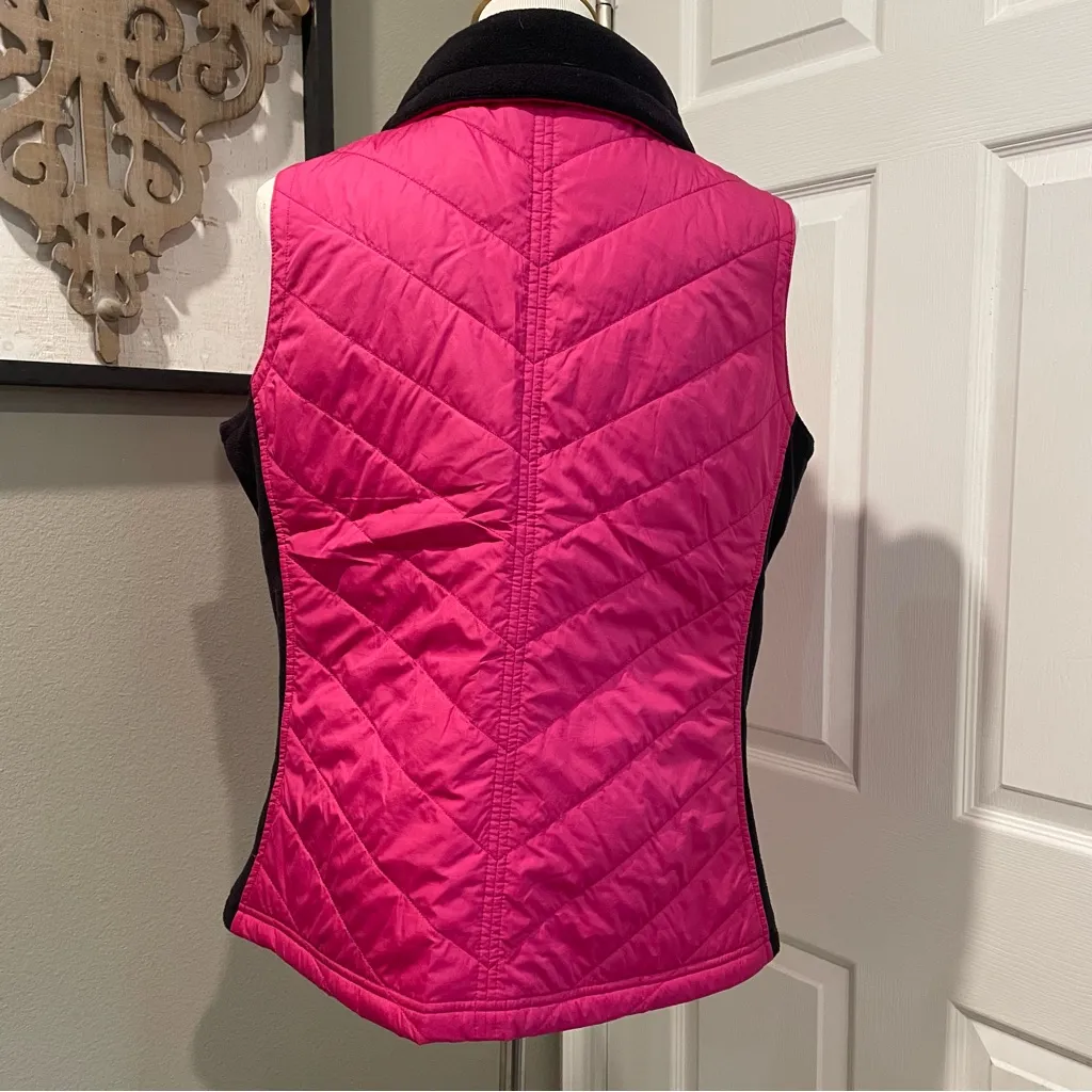 Columbia Women's Vest X-Large Pink And Black Lightweight Quilted Full Zip Pocket - Image 3