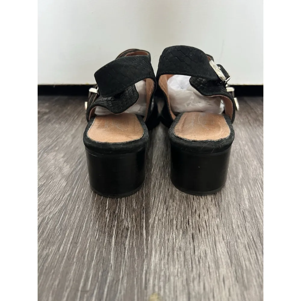 Jeffrey Campbell x Free People Singer Shoe Moto Boot Black Cutout Snakeskin Sz 6 - Image 8