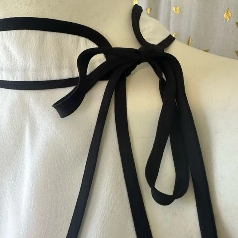 Calvin Klein Women's Bare Shoulder Blouse Top With High Neck Side Tie Style M - Image 4