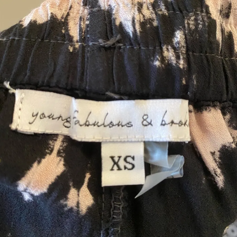 Young Fabulous & Broke Black Tie Dye Palms Split Wide Leg Pant. - Image 4