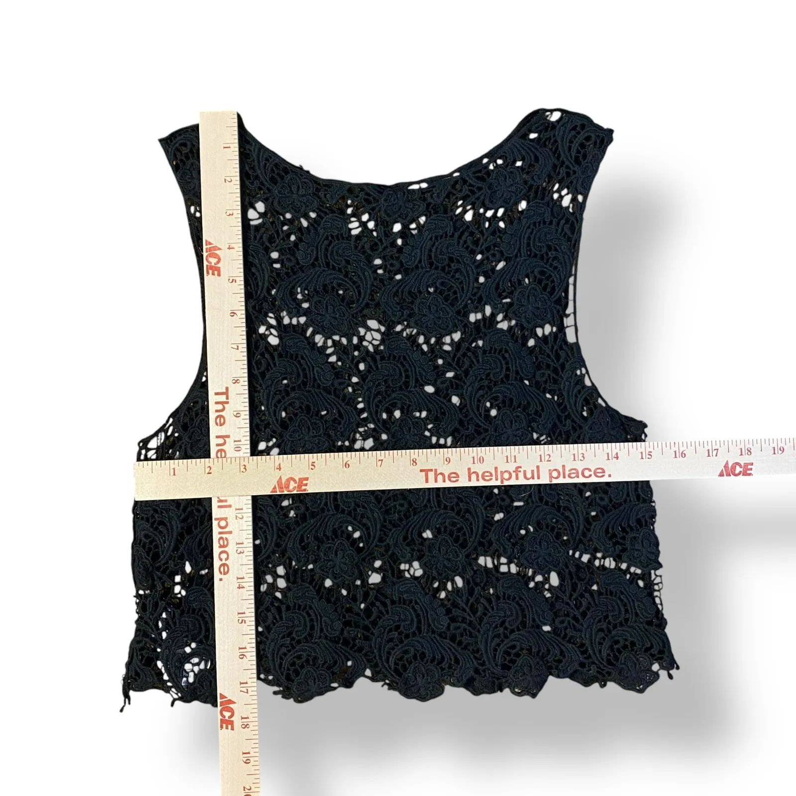 Coco + Carmen NWT Black Crochet Lace Sleeveless Sheer Top Size Small Boho - Image 3