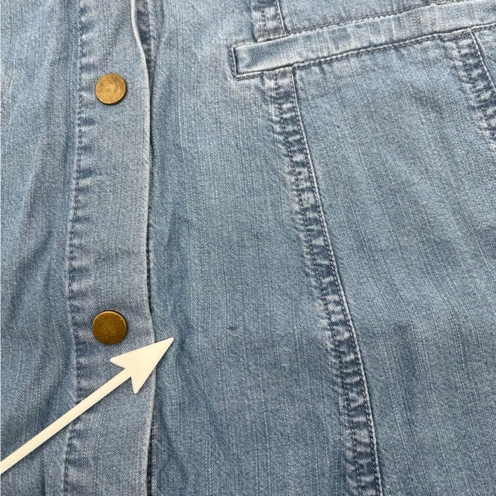 SUGARLIPS Skirt Denim Button Up Mini Soft Casual Comfy Summer Chambray SZ Large - Image 9