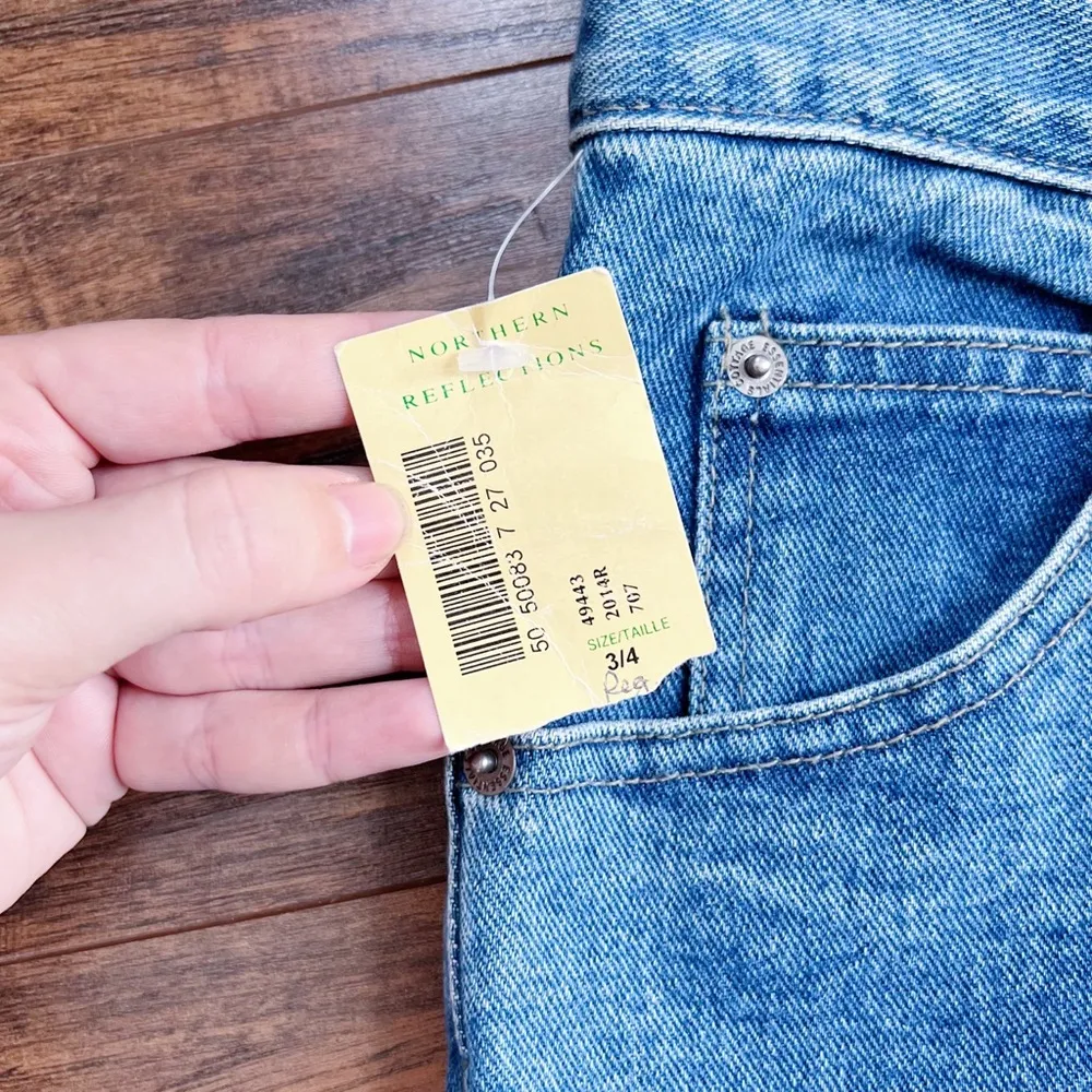 vintage • 90s deadstock mom jeans high rise slim tapered leg 100% cotton denim Size 25 - Image 3