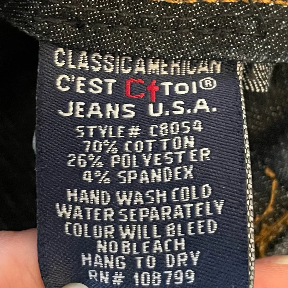 C’est Toi women’s dark wash cropped belted jeans, size 3XL plus boho spring - Image 4