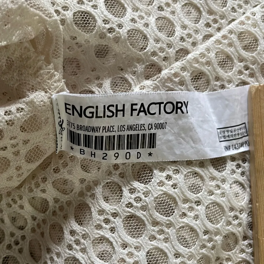 English Factory Eyelet Lace Cottagecore Cutecore Puff Sleeve S Mini Dress (READ) - Image 4