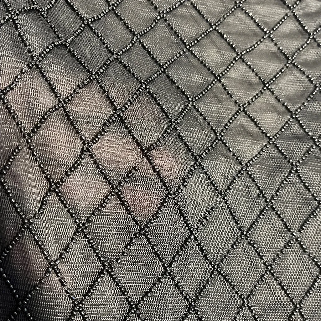 Ralph Lauren Black Label Beaded Tulle Sleeveless Blouse Black 12 - Image 5