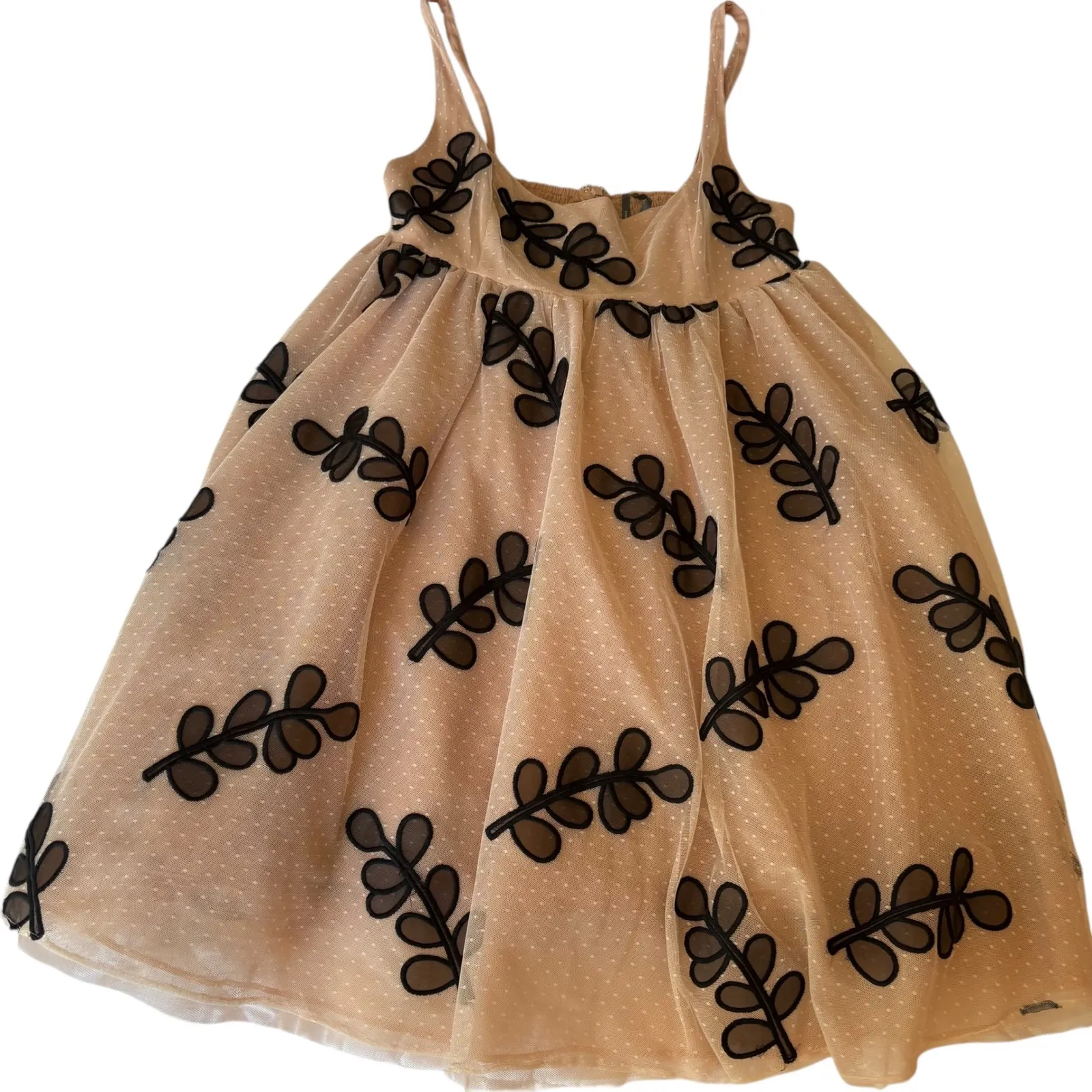 Anthropologie NWT Pink Tulle Embroidered‎ Mini Babydoll Square Neck Dress Med - Image 7