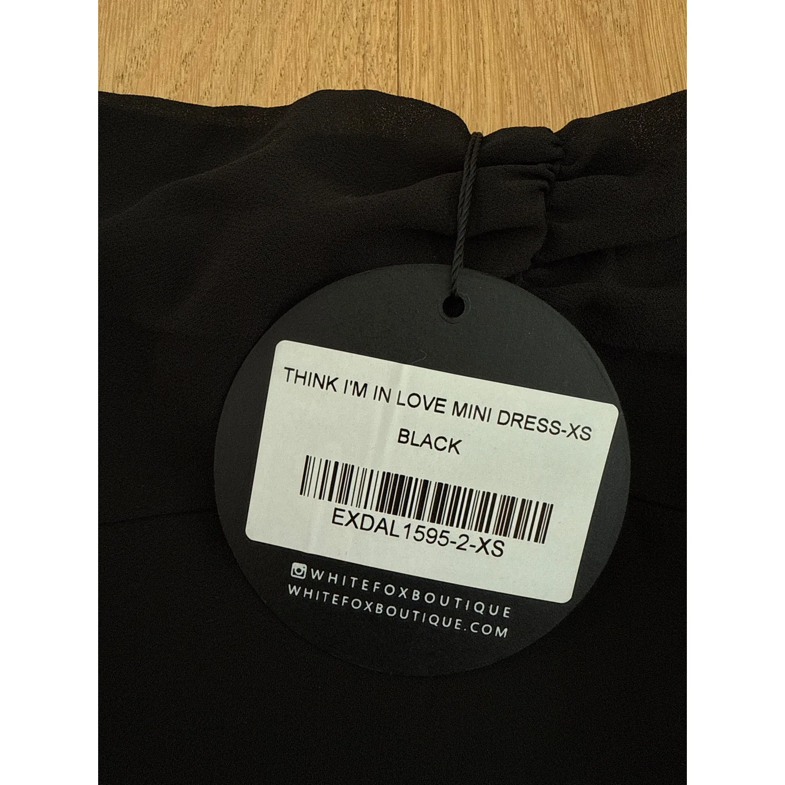 White Fox Mini Dress Halter Neck Think Im In Love Size XS Black - Image 3