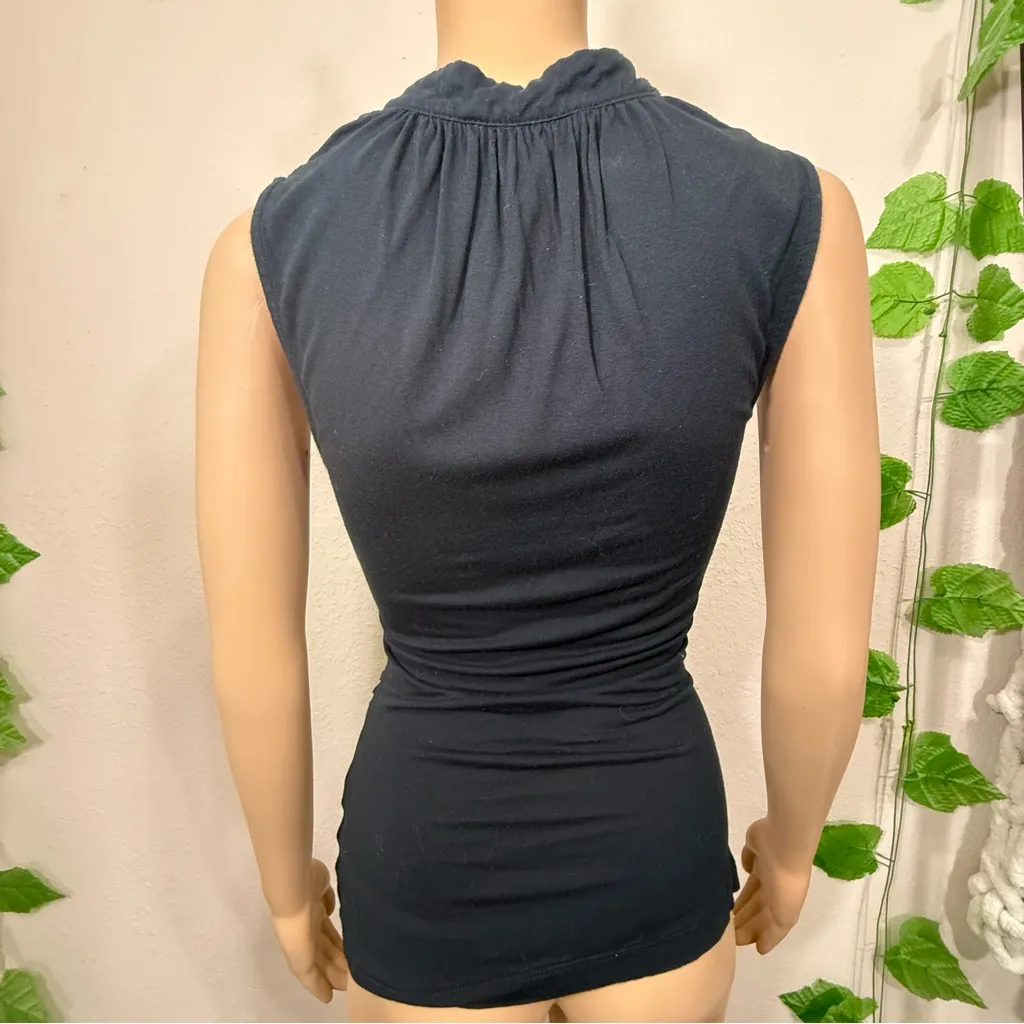 Banana Republic Black Sleeveless faux wrap Top - Image 8