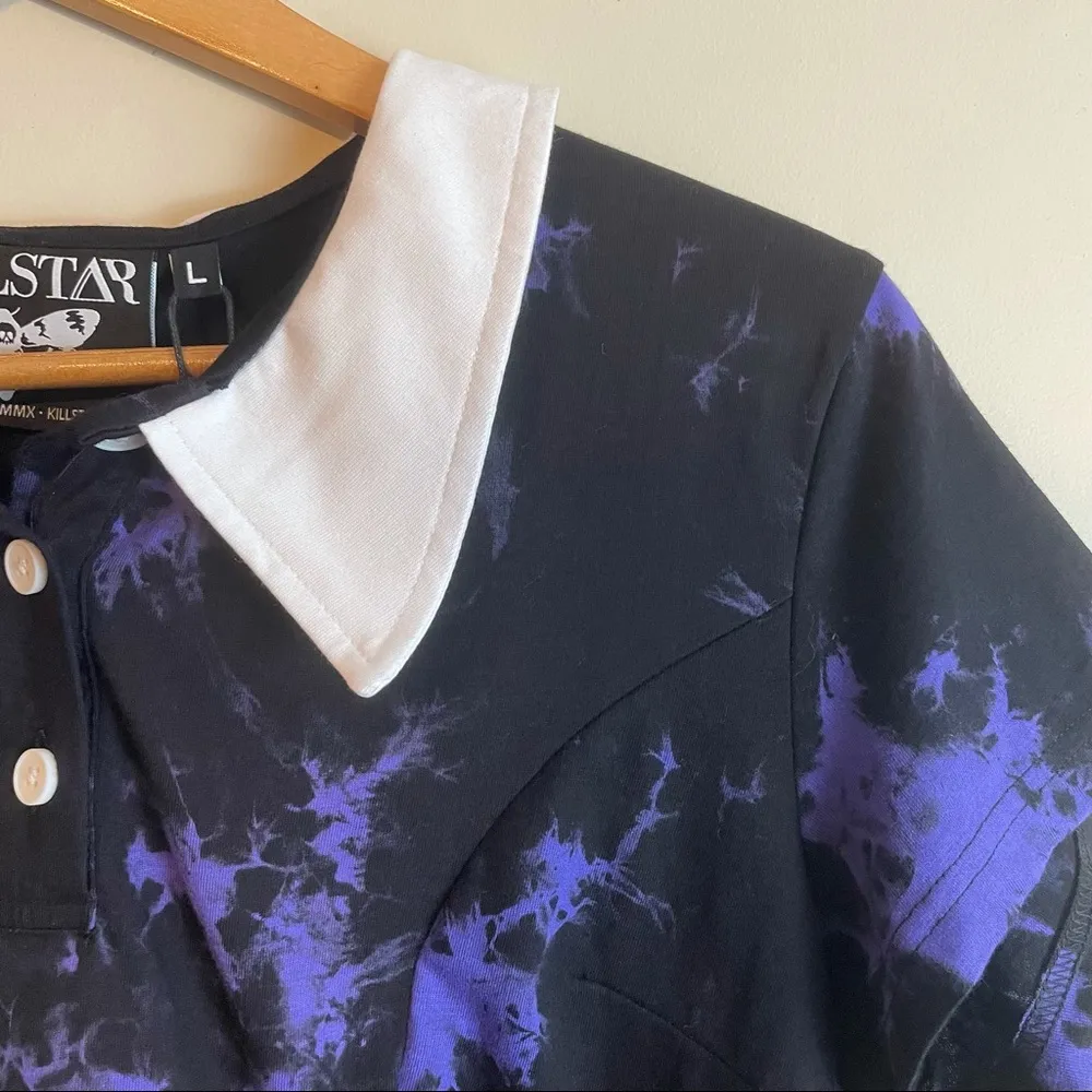 KILLSTAR Gothic Dye Fast Crop Top in Violet - Image 3