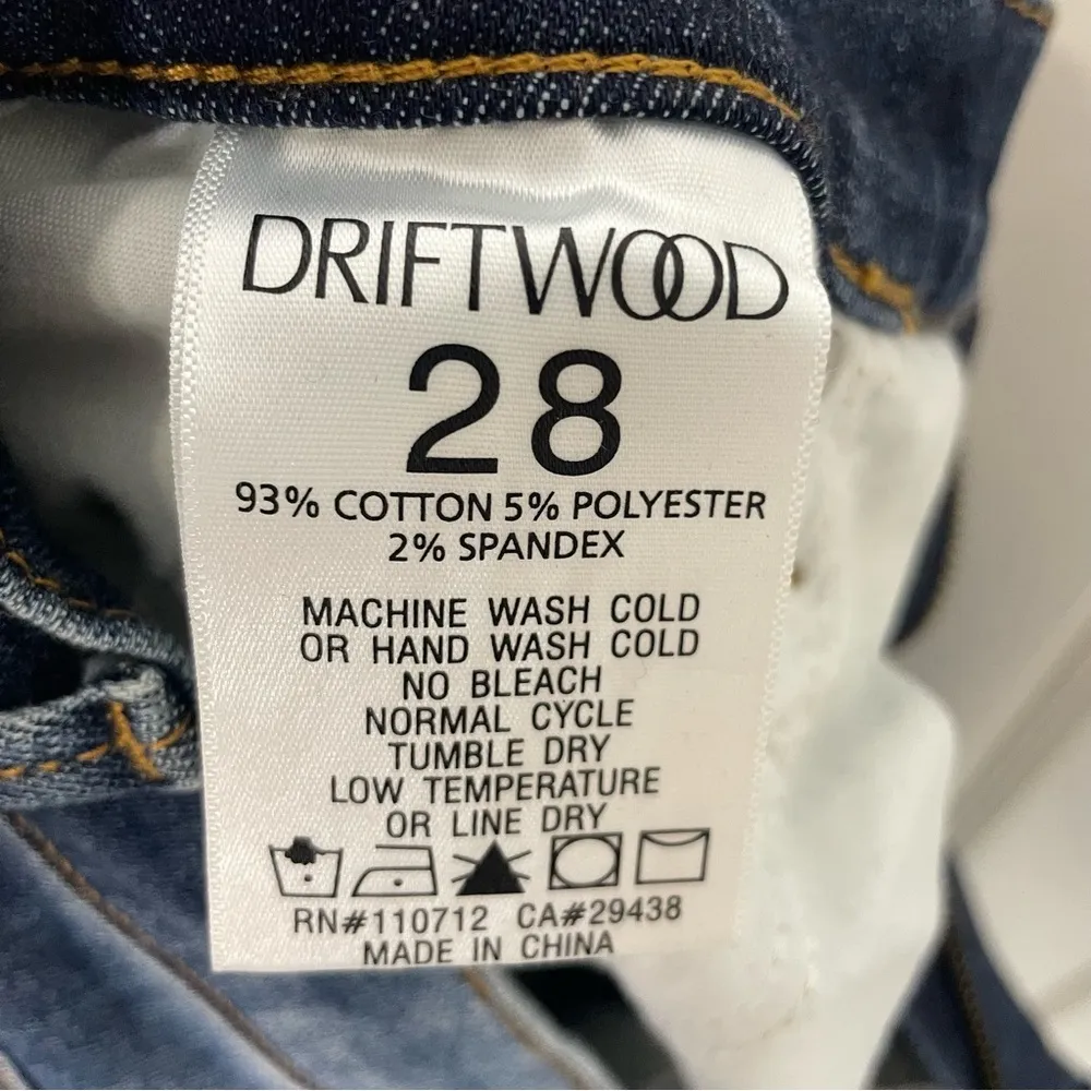 DRIFTWOOD Colette Cropped Jeans with Embroidered Hem Sz 28 - Image 9