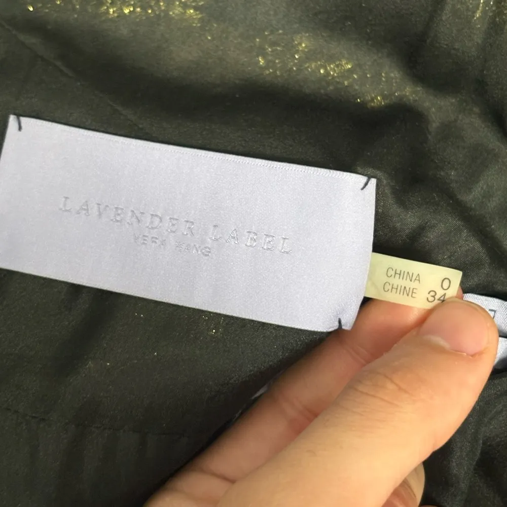 Vera wang lavender label silk boho coquette metallic floral evening dress xs 0 - Image 3