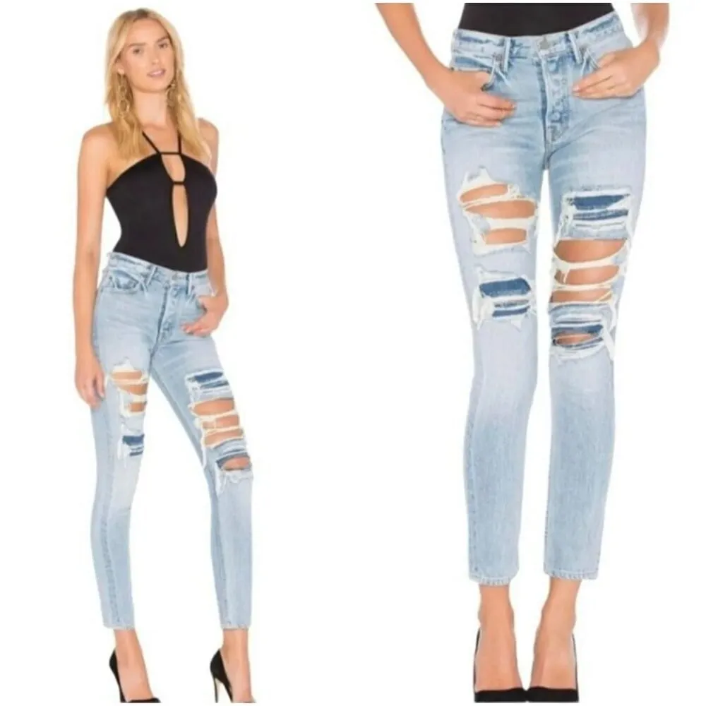 NWT GRLFRND x Revolve Karolina High-Rise E Street Distressed Skinny Jeans 30 - Image 4