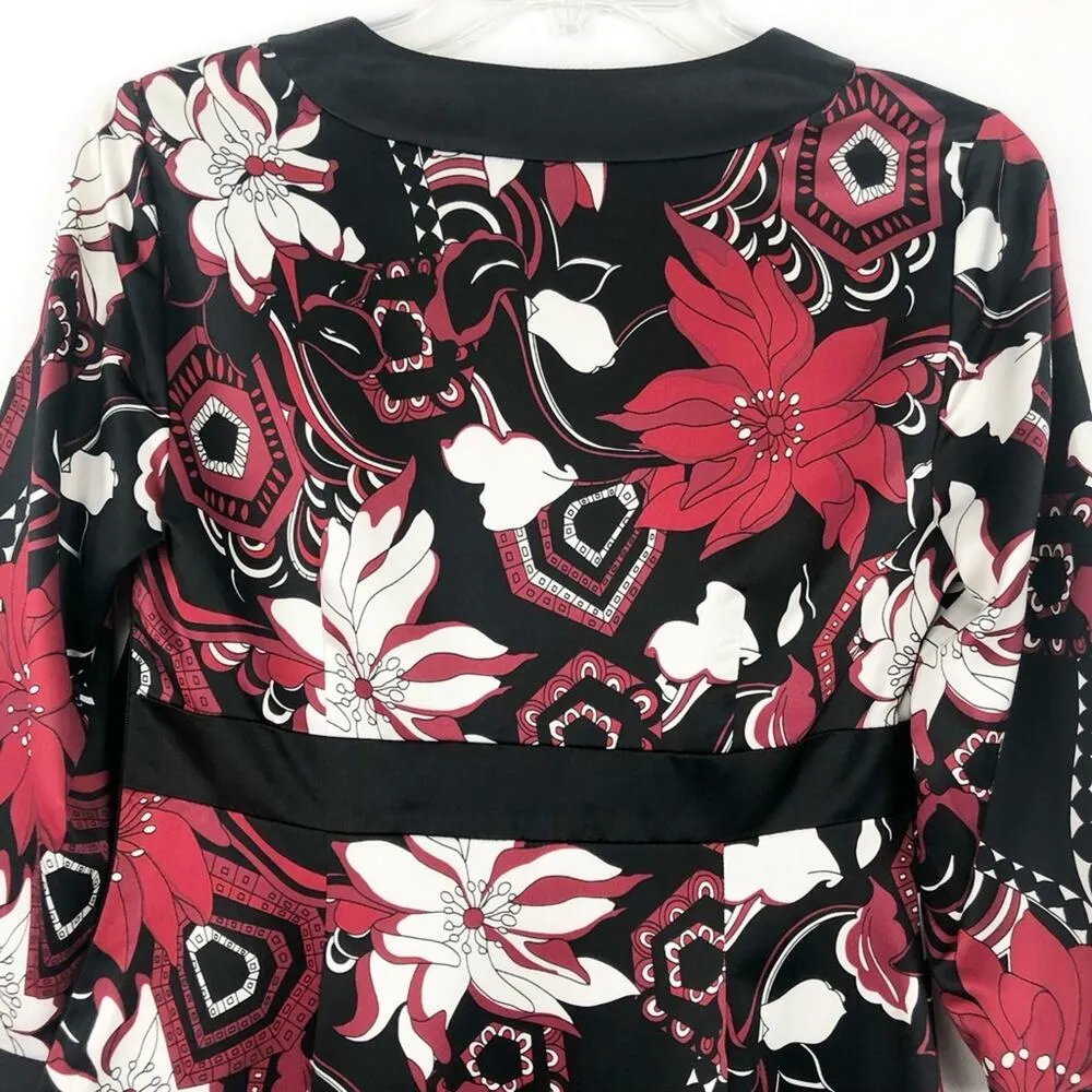 Ann Taylor Kimono Dress Womens 0 Empire Y2K Party Cocktail Festival Dark Floral - Image 10