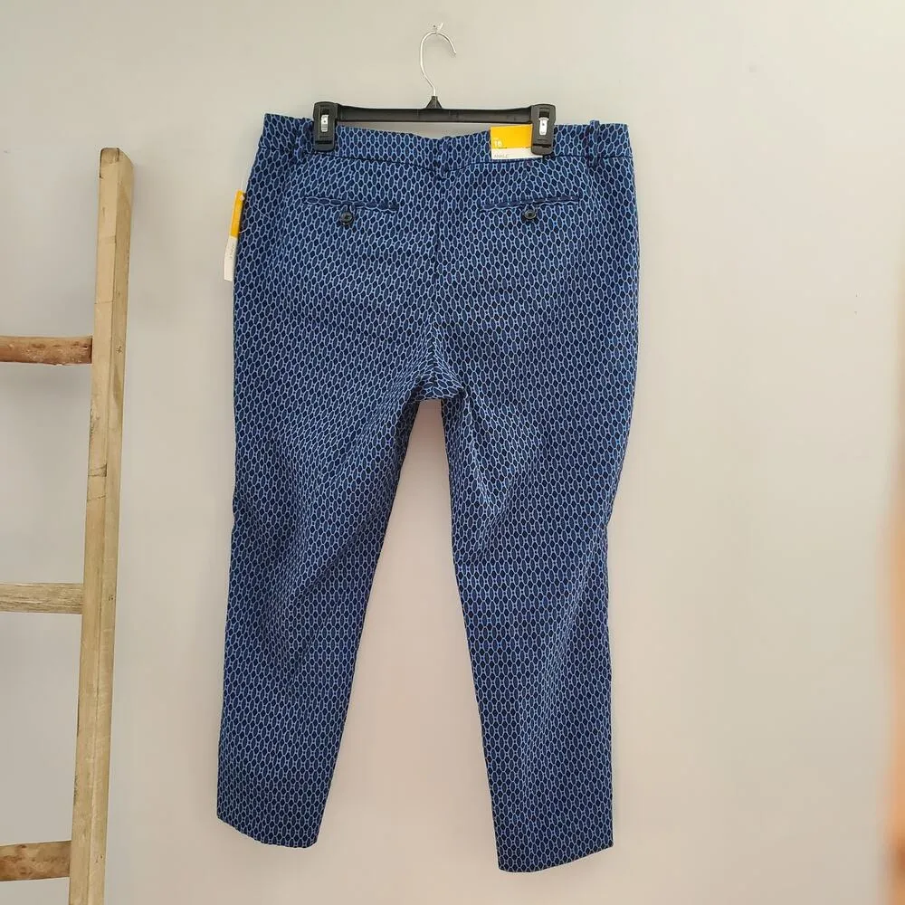 Merona Women's Blue Classic Fit Straight Ankle Pants Size 16 NWT - Image 2