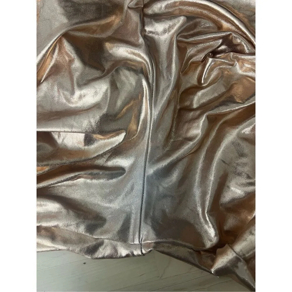 Pumpkino Rose Gold Metallic Track Pants Size L Stretch Pockets Elastic - Image 6