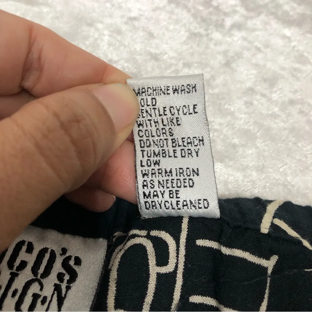 Chico’s design size 2 black novelty print pants huge pockets drawstring cat - Image 15