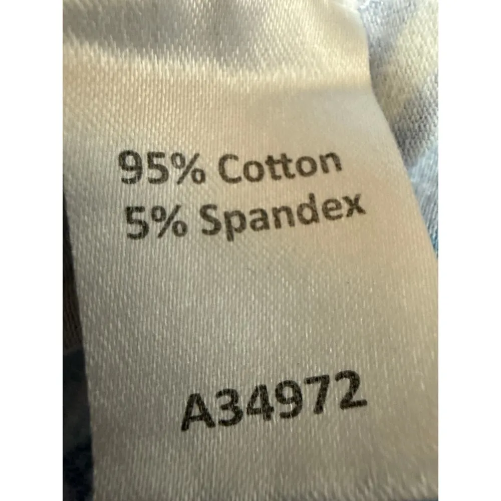 Appleseed's Blue Half Sleeve Floral Boat Neck Cotton T Shirt Tee Top Size XL - Image 4