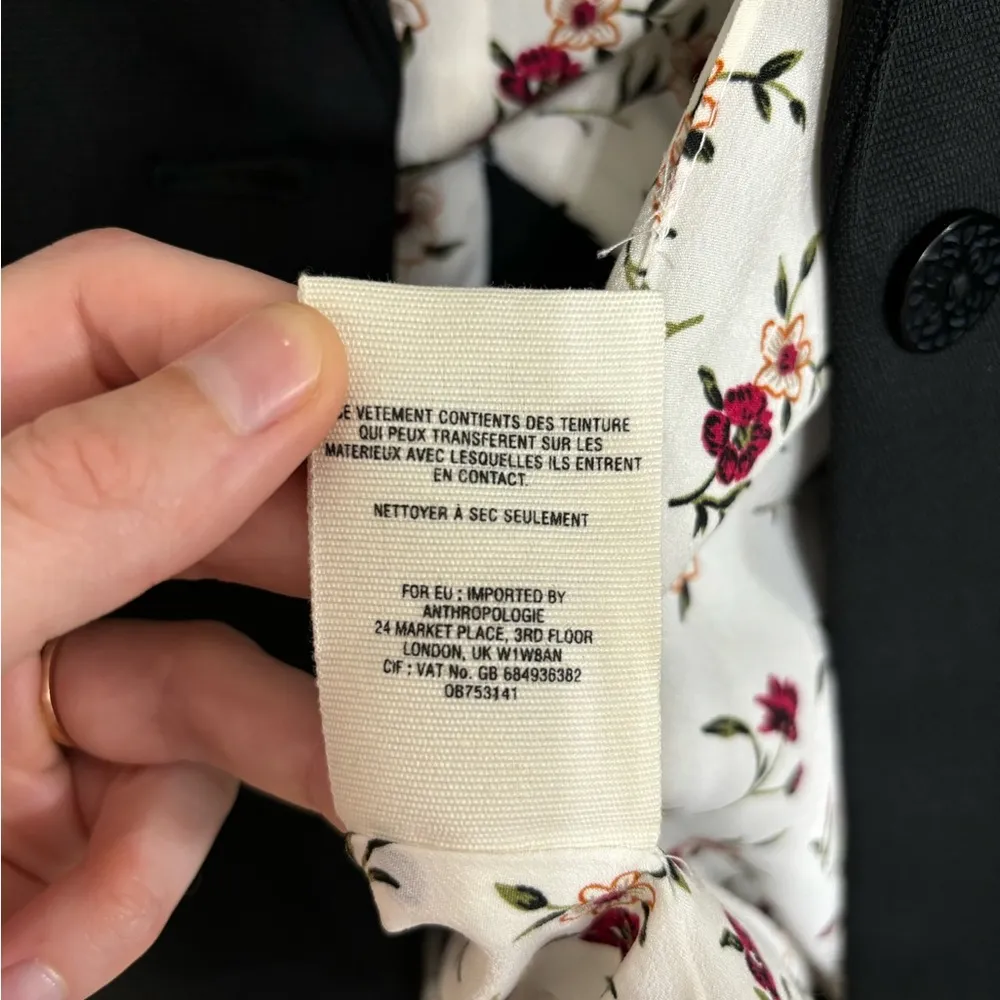 NWT Cartonnier Anthropologie Lloyd Tie Sleeve Easy Blazer in Black - Size 0 - Image 12